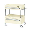 ※法人専用品※サカエ CSパールワゴン(中量タイプ/ナイロンウレタン車/引出し付) W600×D400×H740 アイボリー CSP-6072AC2NUI 1台...