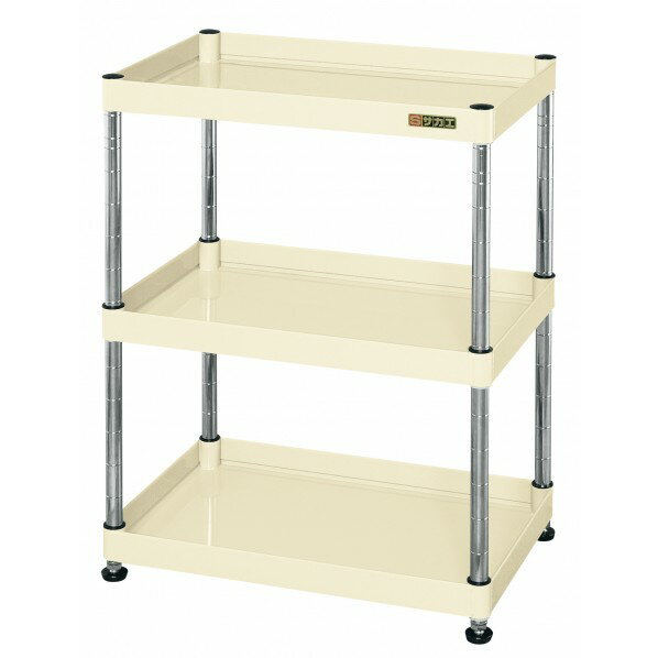 ※法人専用品※サカエ CSパールワゴン(固定タイプ/H1090/3段) W600×D400×H1090 アイボリー CSPN-60103I 1台