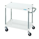 ※法人専用品※サカエ CSパールワゴン(軽量/抗菌パールホワイト/ゴム車/直進安定金具付) W900×D600×H600 パールホワイト CSP-9062LYW...