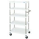 ※法人専用品※サカエ CSパールワゴン(中量/抗菌パールホワイト/ナイロンウレタン車) W900×D600×H1500 パールホワイト CSP-90155NUW...