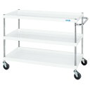 ※法人専用品※サカエ CSパールワゴン(中量タイプ/ゴム車/H880/3段) W1200×D600×H880 パールホワイト CSP-1283W 1台【2506...