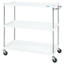 ※法人専用品※サカエ CSパールワゴン(中量タイプ/ゴム車/H1200/3段) W1200×D600×H1200 パールホワイト CSP-12123W 1台【2...