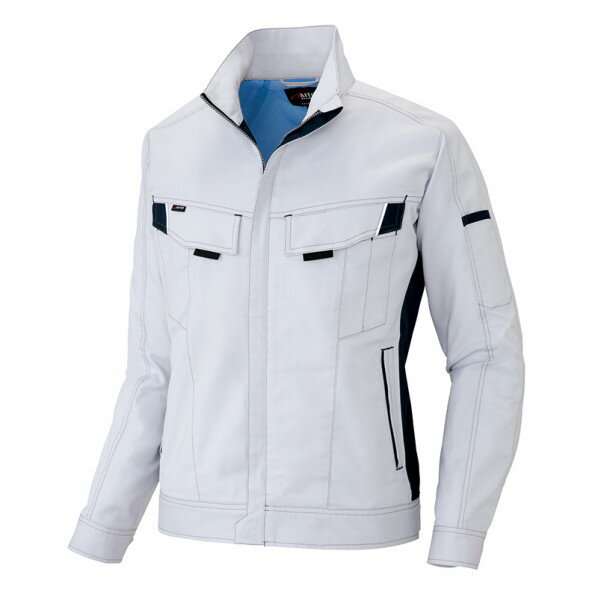 ムービンカット 長袖ブルゾン(男女兼用)AZ6801-003シルバーグレー×ネイビー5L 5L 003シルバーグレー×ネイビー 6801 1点