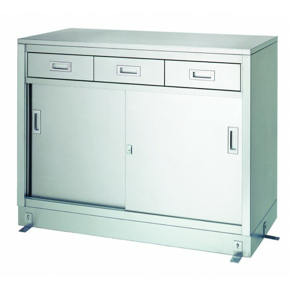 シンコー ステンレス保管庫(一段式/引出付) W1200×D450×H950 LD-12045 1台