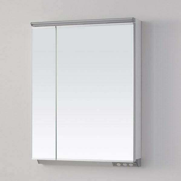 アサヒ衛陶 木製化粧鏡(LED照明付き二面鏡) 間口600mm MML600N 1台【2503DFD_5】