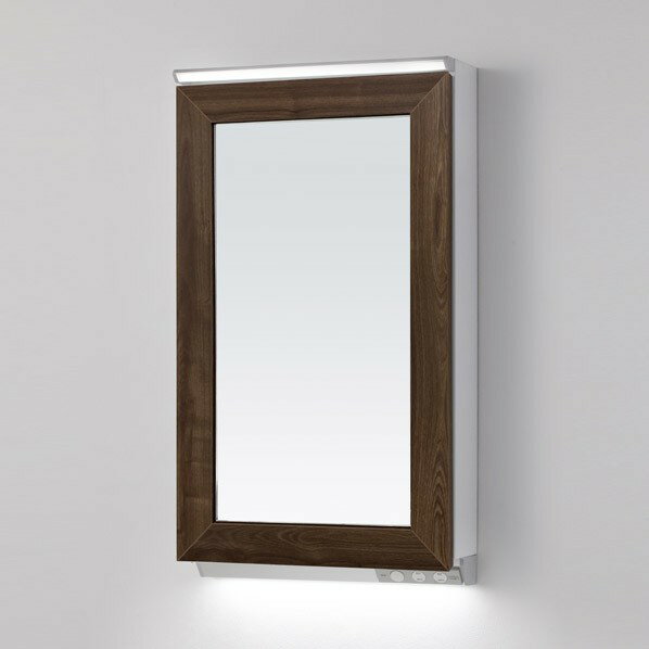 アサヒ衛陶 木製化粧鏡(LED照明付き一面鏡) 間口450mm チェスナットブラウン MML450NFC1 1台