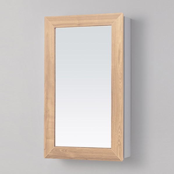 アサヒ衛陶 木製化粧鏡(LED照明付き一面鏡) 間口450mm ナチュラルベージュ MML450NFN1 1台
