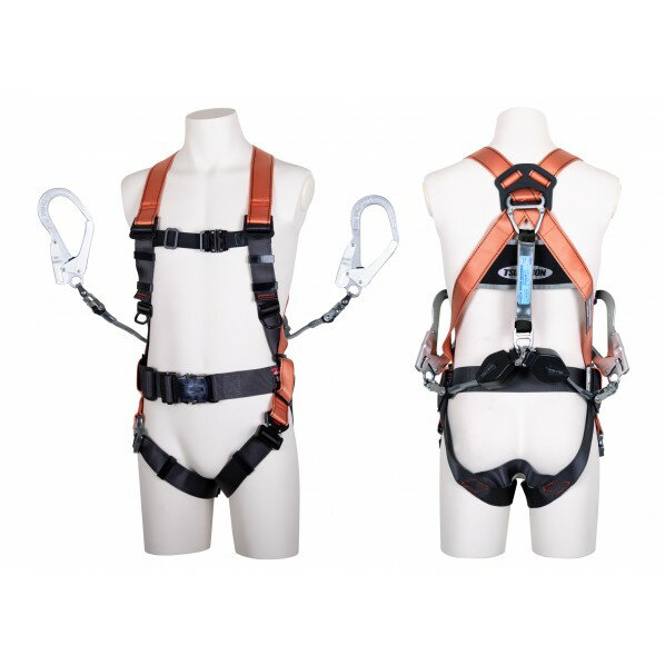 藤井電工 墜落制止用器具フルハーネス型ランヤード付 TH-502-2CR93SV-OT-OR-BK-L-2R23 1個