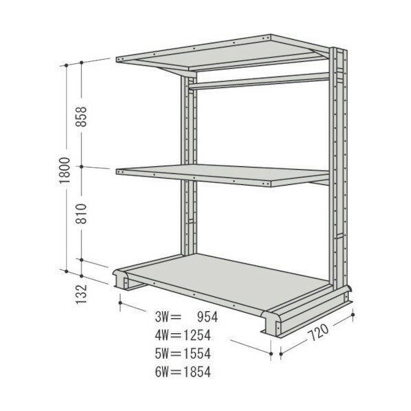 日本ファイリング キャンチラック単式1連W1120D720H1800F3 CR63L-S3 1点