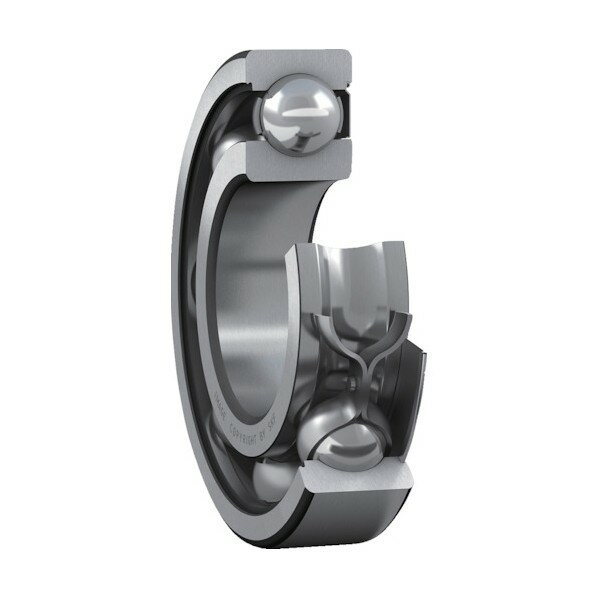 日本エスケイエフ 単列深溝玉軸受 軸受片側鋼板シールド C3すきま(すきま大) 内径20mmX外径42mmX幅12mm 6004-Z/C3 1点