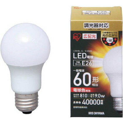IRIS LED電球広配光調光電球色60形相当(810lm) 117 x 66 x 59 mm LDA9L-G-E26/D-6V2