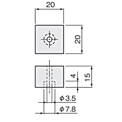 DIY FACTORY ONLINE SHOPのATOM サイコロ戸当 白 TS-22　209176｜アングル2