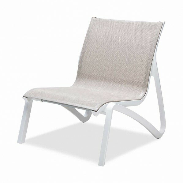 テラモト サンセットラウンジチェア W730×D830×H845mm ホワイト＋ベージュ MZ-603-050-8 1台【2506DFD_5】