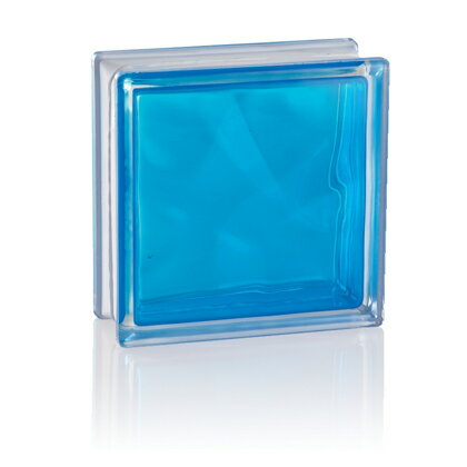 LUMINO GLASS ガラスブロック　エレガンスシリーズ　ディープシー ブルー 80mm×190mm×190mm 191908/WA BB 1個
