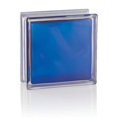 LUMINO GLASS ガラスブロック エレガンスシリーズ ディープシースモーク(両曇り) ブルー(両曇り) 191908/WA BM 1個