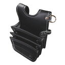 フジ矢 建築薄型腰袋3段(黒金)LIGHT PU LEATHER SERIES AB-43BG 1個