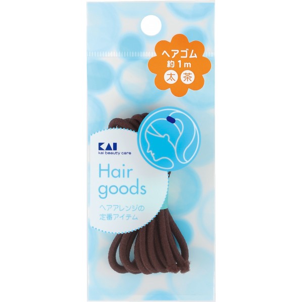 貝印 SS ヘアゴム太 茶 #000HL0125 1個