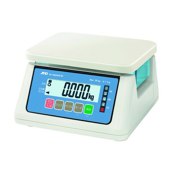 エー・アンド・ディ 防水デジタル秤 30KG/5G IP67 236(W)×260(D)×148(H)mm SH30KAWP-BT 1台