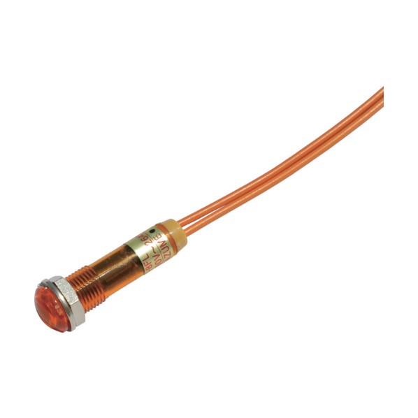サカズメ LED表示灯DA－8FL(AC/DC100V接続)Φ8橙 DA-8FL-AC/DC200V-O
