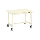 サカエ 中量作業台(KTタイプ/耐荷重300kg/スチール天板/H825/キャスター付) W900×D750×H825 KT-393SBI 1台【2506DFD...