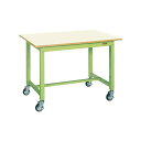サカエ 中量作業台(KTタイプ/耐荷重300kg/メラミン天板/H825/キャスター付) W900×D600×H825 KT-383IGB 1台【2506DFD...