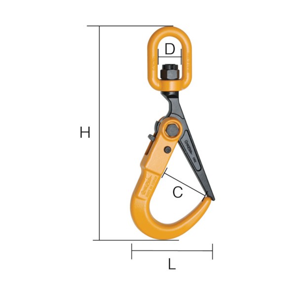 スーパーツール ロックフックスイベル付2ton 2t SLH2S 1台