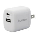 エレコム AC充電器 USB充電器 USB PD準拠 30W USB-C/USB-A各1ポート ホワイト MPA-ACCP30WH 1点