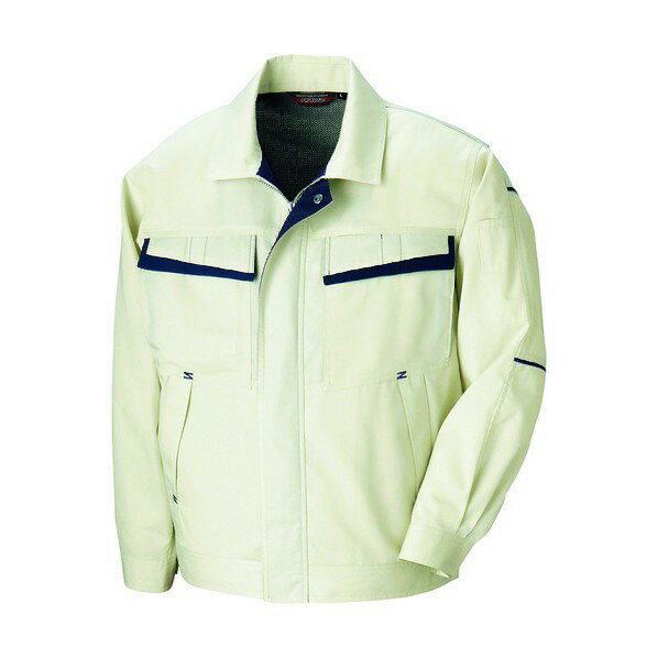 アイトス 長袖サマーブルゾン（配色）（男女兼用） LL 001アイボリー×ディープネイビー 5570 1