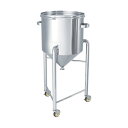 日東金属工業 ステンレスタンクホッパー型バンド式密閉容器脚付20L HT-CTL-L-30 1