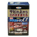 アサヒペン 油性高耐久アクリルトタン用α グレー 12kg サビうえ 高耐久 さび上