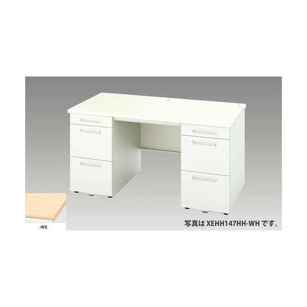 ナイキ 両袖デスク (ロングストローク引出し) (A4タイプ) XEHH157HH-WS 1点