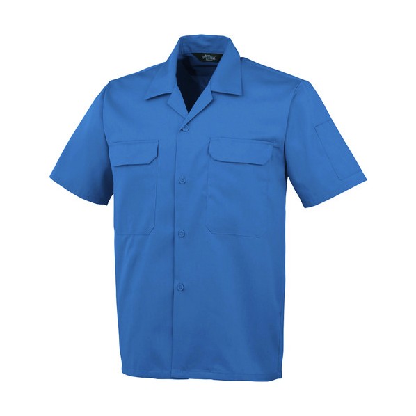 コーコス信岡 開襟半袖シャツA-6657 6 ブルー LL A-6657-6-LL 1点