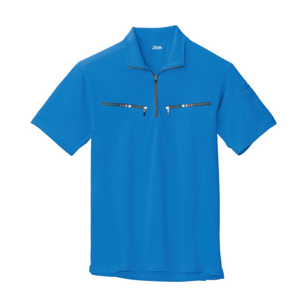 特徴 ■特徴 フルジップアップ仕様に胸のファスナーポケット、スポーティデザインが人気の半袖シャツです。 通気性に優れた新素材を使用しています。 ■用途 作業全般 ■仕様 吸汗性素材 速乾性素材 消臭機能付 伸縮素材 ■材質 ポリエステル100% 仕様 重量 210g 入数 1点 616045S