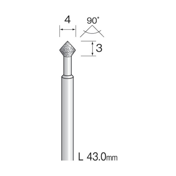 ミニター (#A3212)電着ダイヤモンドバー 4.0 (1コ) AD2712 1点
