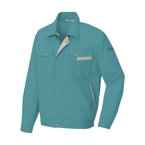 アイトス ベストコットン 長袖サマーブルゾン（男女兼用） 4L 027ターコイズ×アースグリーン 960 1