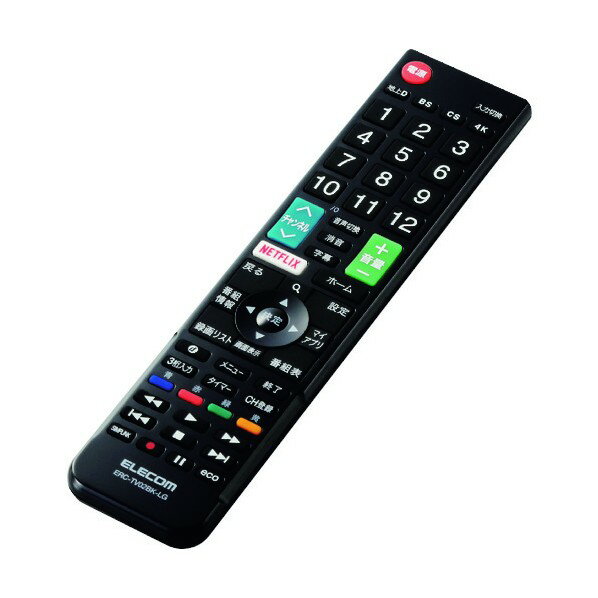 エレコム かんたんTVリモコン第2弾 LG用 ブラック ERC-TV02BK-LG 1点