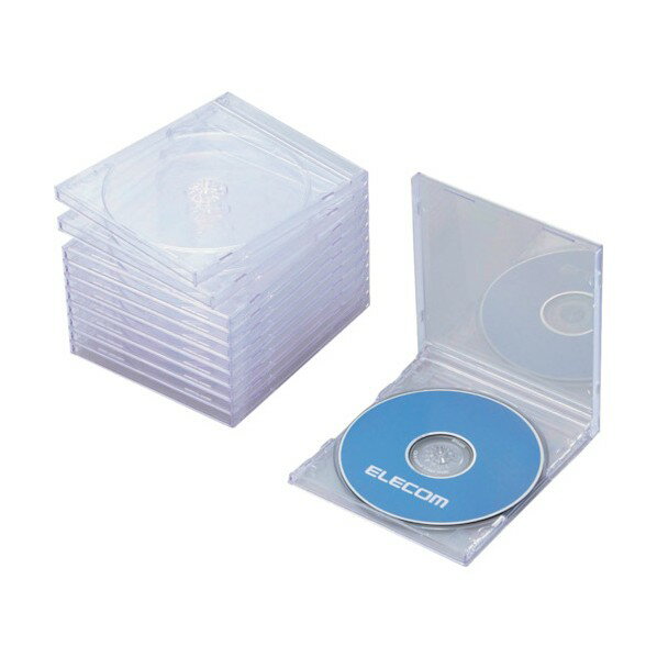 エレコム CD・DVD・Blu－rayプラケース1枚収納クリア(10枚入) CCD-JSCN10CR 10枚