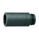 水戸工機 ミトロイ 3/8 インパクトレンチ用 ソケット(12角) ロング 13mm 60 x 20 x 20 mm P3ML-13 1個