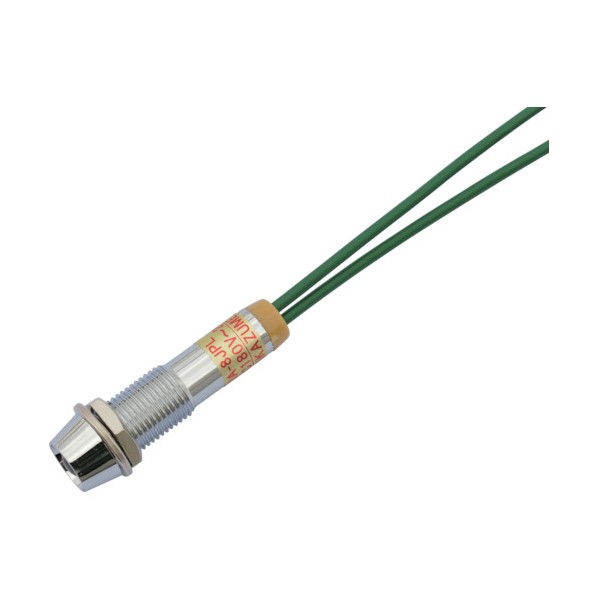サカズメ LED表示灯DA－8JPL(AC/DC200V接続)Φ8緑 DA-8JPL-AC/DC200V-G