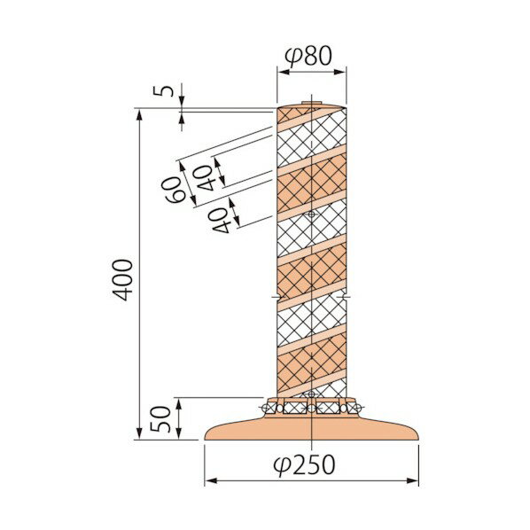 特徴 ■特徴 タイヤで踏みつけられ、折れ曲がっても、復元しやすい構造です。 反射シート保護構造により、反射シートが劣化しにくい構造となっています。 ポストコーンの全面が光り、夜間はもちろん雨天時の視認性を向上させます。 ■用途 車線規制・視線誘導標・歩車線分離に。 ■仕様 設置方法：固定式、接着剤使用量目安：350g ■材質 ポリウレタンゴム ■注意点 ※区画線（ライン）上への設置は行わないでください。 仕様 入数 1本 6300029547