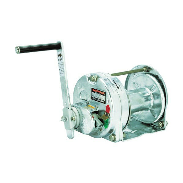 マックスプル工業 手動ウインチ 溶融亜鉛メッキ付きストッパー内蔵式 GM-1-GS-SI 1点