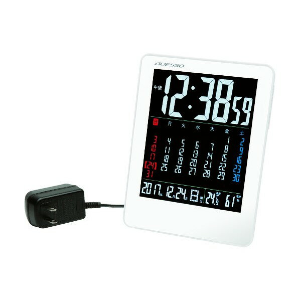 ADESSO カラーカレンダー電波時計 190 x 218 x 79 mm NA-929 文具・事務用品 1個