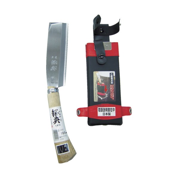 五十嵐刃物工業 鋼典 両刃サヤナタ コブ付柄 木鞘完全包装 180mm C-141 1