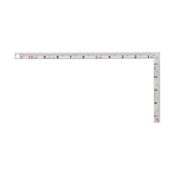 新潟精機 曲尺 紫龍 快段 両目盛 全長165mm×全幅340mm×厚さ1.3mm シルバー SCD-10SKD