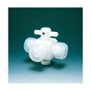フロンケミカル フッ素樹脂(PTFE)三方バルブ接続10mm 63 x 101 x 52 mm NR0030-003