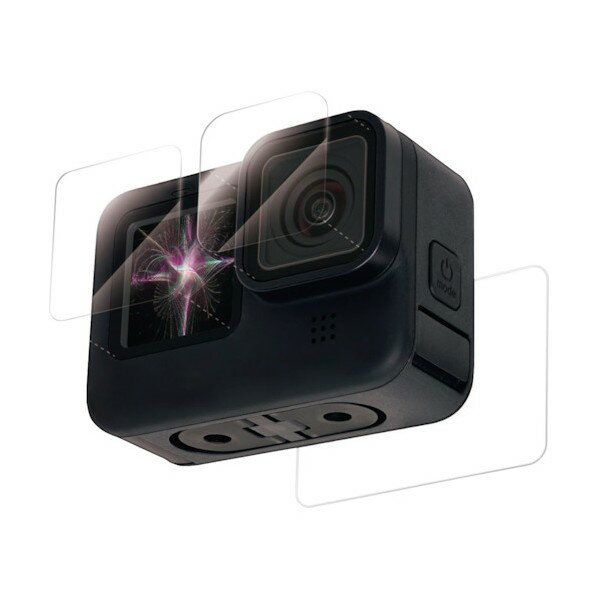 エレコム アクションカメラ用アクセサリ 液晶保護フィルム GoPro HERO9 Black ガラス 0.33mm 防指紋 光沢 AC-GP9BFLGG 1点