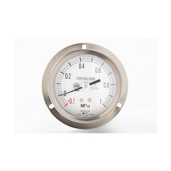 高島計器 密閉形圧力計(D枠埋込型・縁あり・φ75)圧力レンジ0.0〜4MPa R3/8 1126140 1点