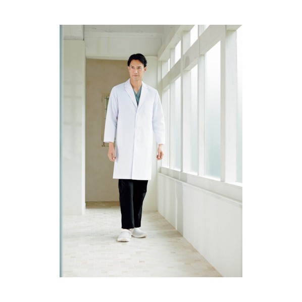 フォーク メンズ診察衣シングル ホワイト BL 1530PO-1-BL 1点