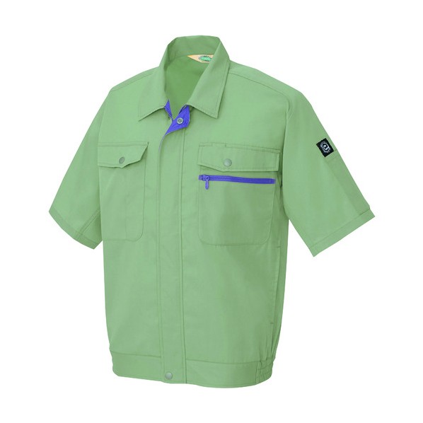 特徴 ■特徴 エコマーク対応品です。 実用新案「スイング スリーブ」で動きがラクラクです。 ■仕様 帯電防止 JIS-T8118適合 エコ素材（再生PET繊維50％以上使用） スイングスリーブ採用 ファスナー：ビスロン ドットボタン：プラスチック 裾：脇ゴム仕様 ■材質 素材：エコT/Cライトツイル ポリエステル65%・綿35%・（再生ポリエステル)65% ボタン：プラスチック 仕様 サイズ SS カラー 005アースグリーン 材質 ポリエステル65%・綿35% 5371