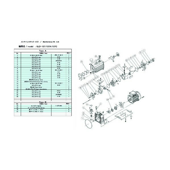 ULVAC GLD-137ѥƥʥ󥹥åA GLD-137 MAINTENANCEKIT A 1